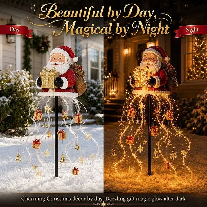🎅✨ Santa’s Golden Gift Fountain Light 🎁🌟